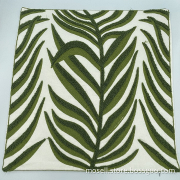 Home Use Leaf Pattern Square Seat Cushion Cover